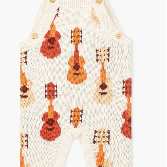6-9m Monica and Andy Guitar Knit Baby Overalls Acoustic Ukelele Bass Instruments - Picture 3 of 5